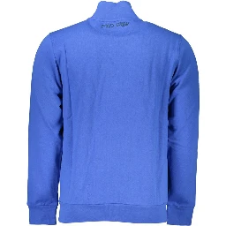 Blue Cotton Men Sweater