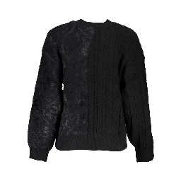 Black Cotton Women's Turtleneck Sweater