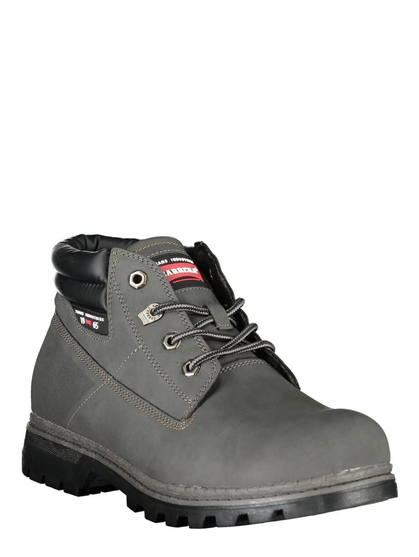 Gray Polyester Mens Boot