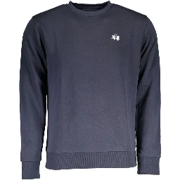 Blue Cotton Men Sweater