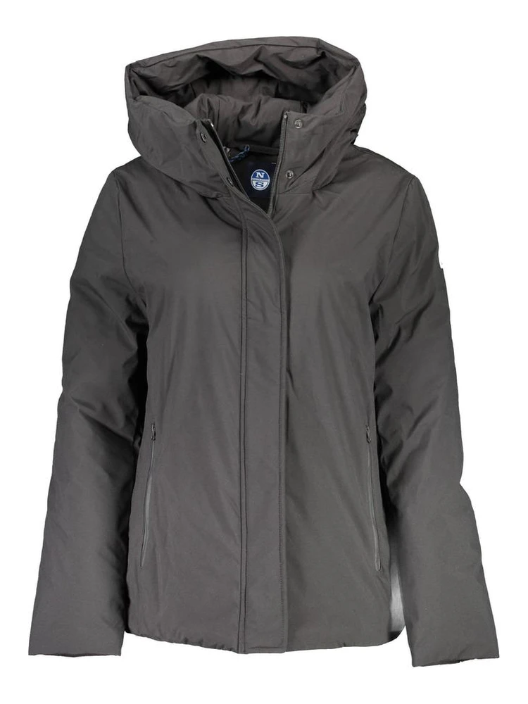 Black Polyester Jackets & Coat