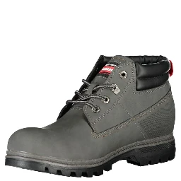 Gray Polyester Mens Boot