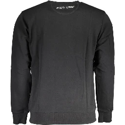 Black Cotton Men Sweater