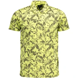 Yellow Cotton Men Polo Shirt