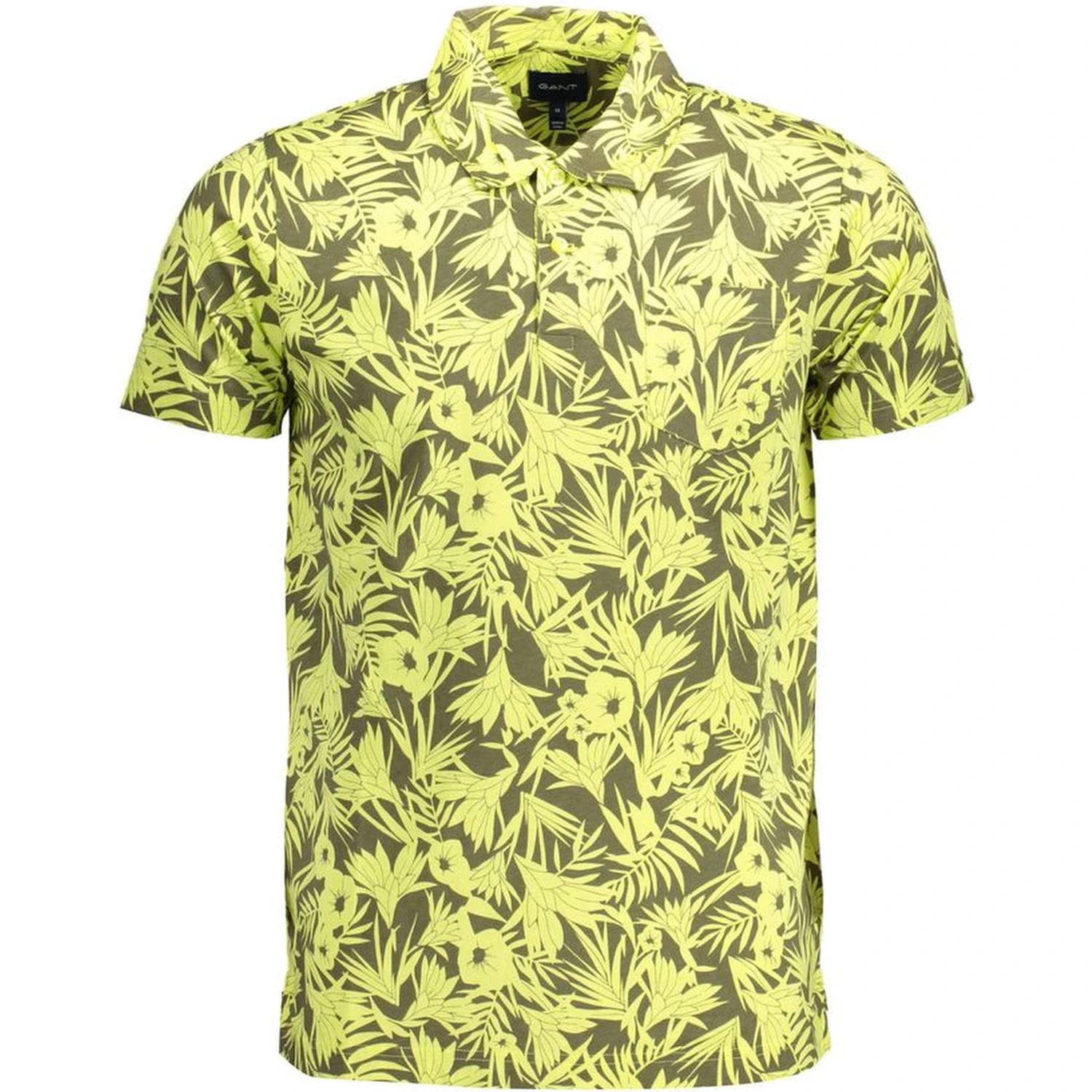 Yellow Cotton Men Polo Shirt