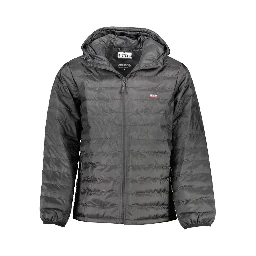 Black Polyester Men's Jacket