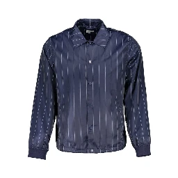 Blue Polyester Men Jacket