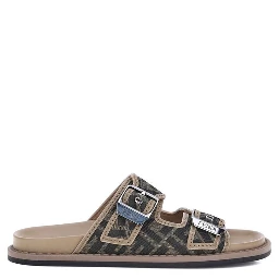 Brown Calf Leather Bos Taurus Flat Sandals