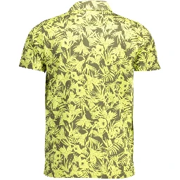 Yellow Cotton Men Polo Shirt