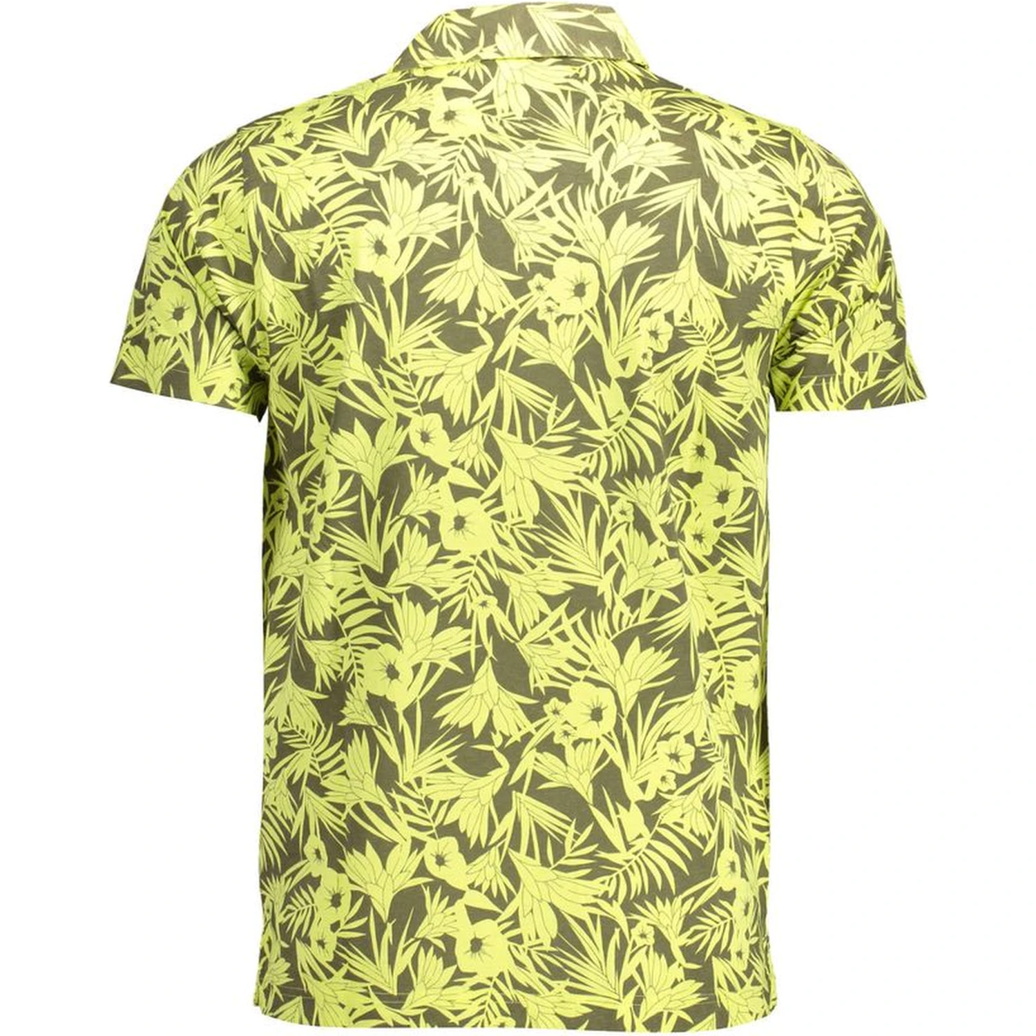 Yellow Cotton Men Polo Shirt