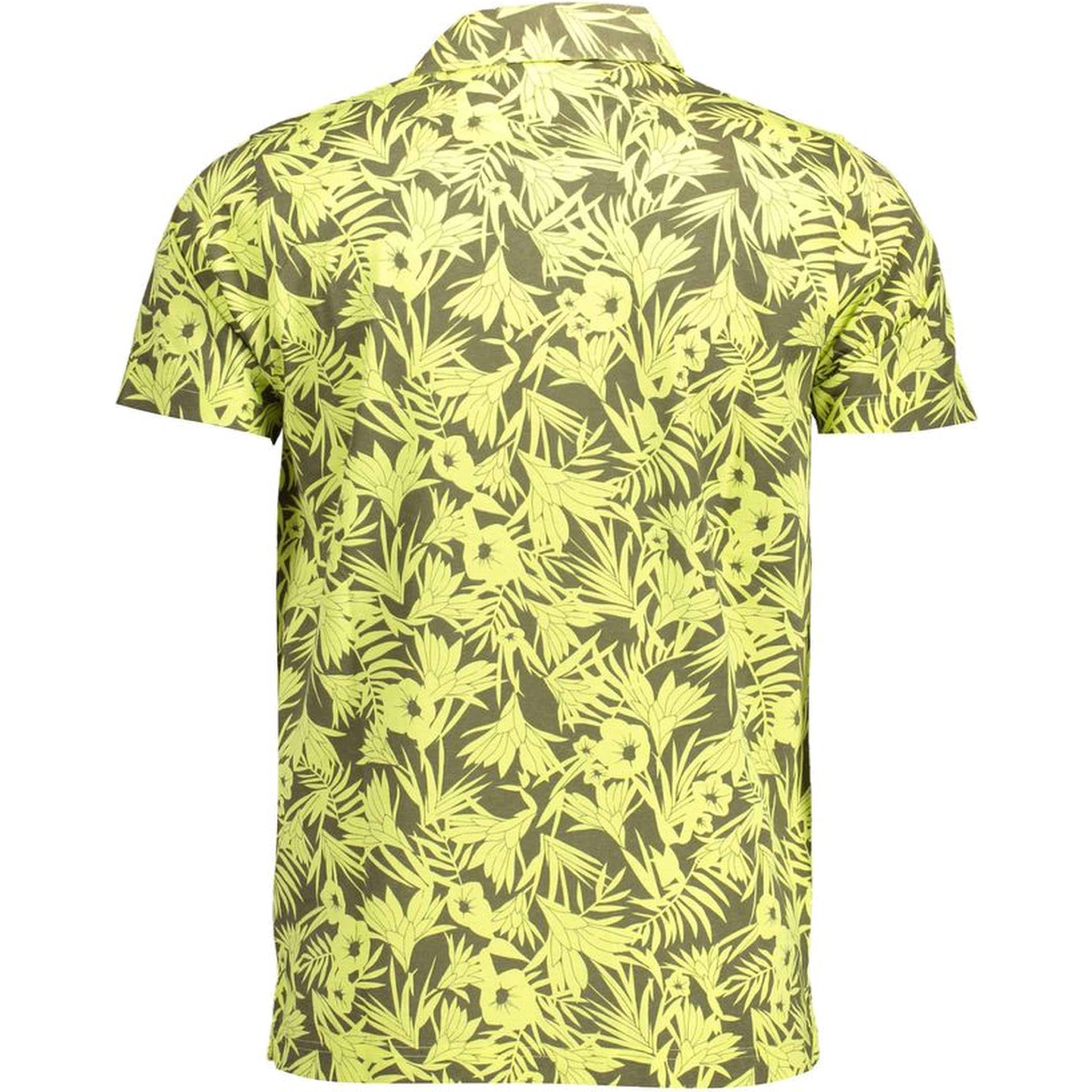 Yellow Cotton Men Polo Shirt
