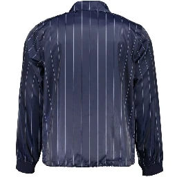 Blue Polyester Men Jacket