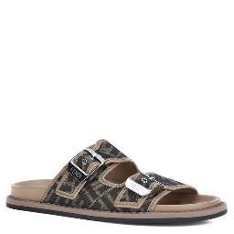 Brown Calf Leather Bos Taurus Flat Sandals