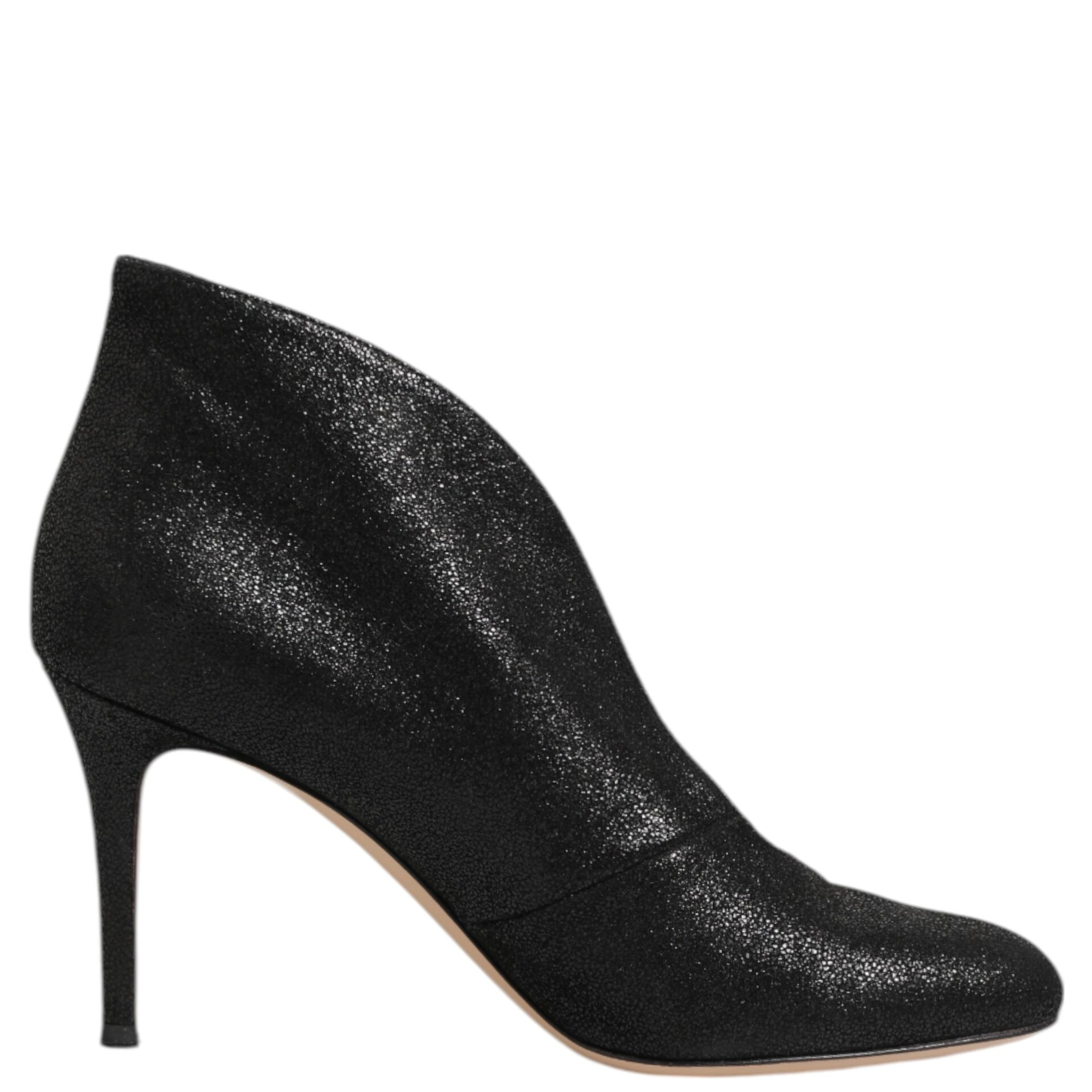 Metallic Black Pump Stiletto Heels Shoes