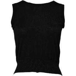 Black Cashmere Sleeveless Women Tank T-shirt