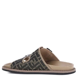 Brown Calf Leather Bos Taurus Flat Sandals