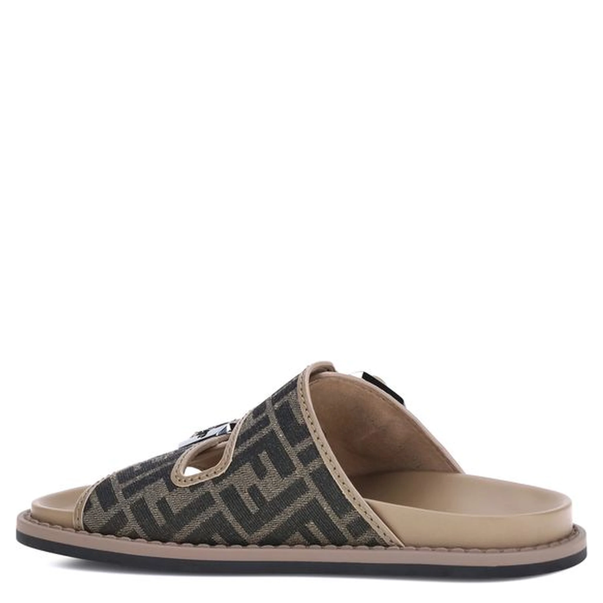 Brown Calf Leather Bos Taurus Flat Sandals