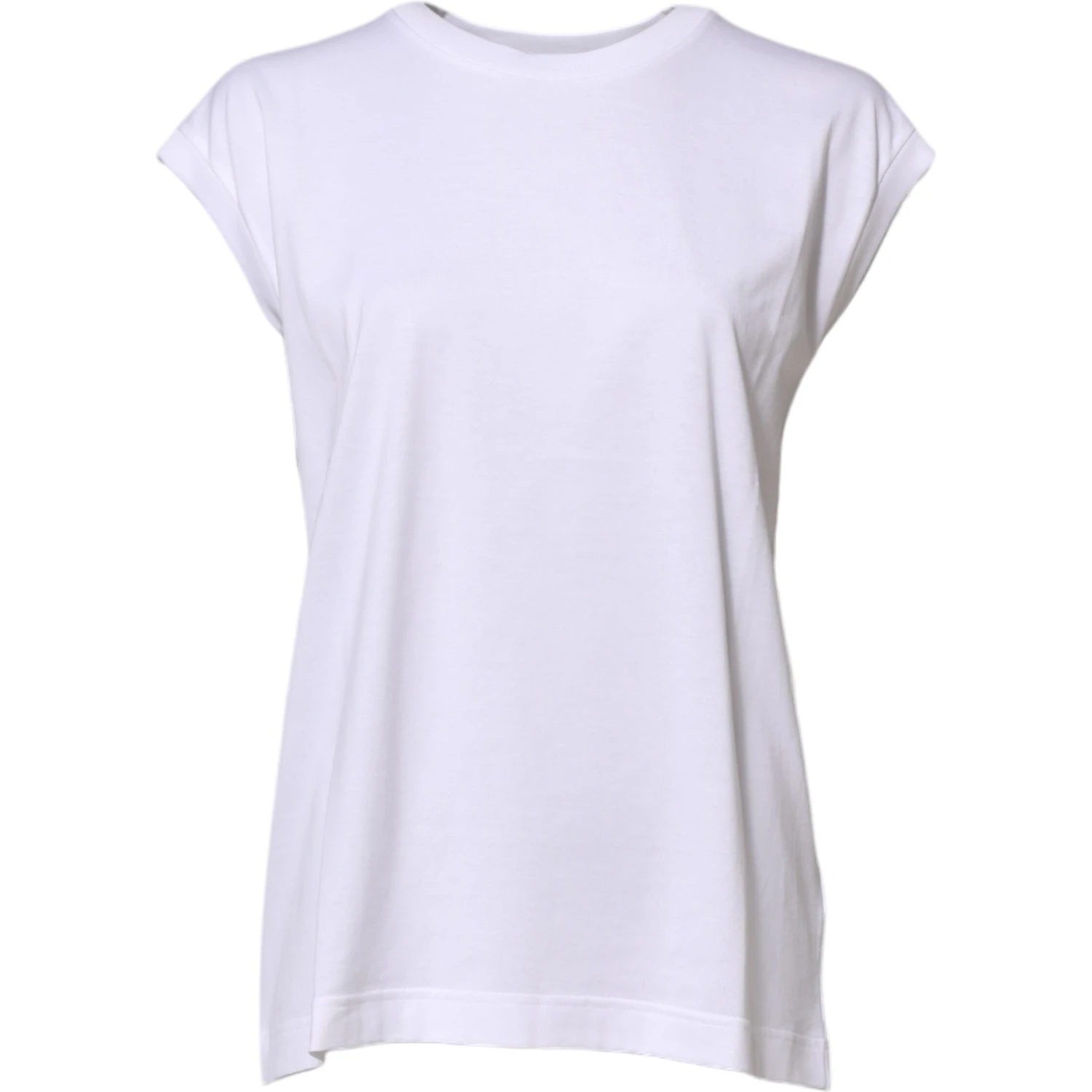 White Cotton Sleeveless Women Tank T-shirt