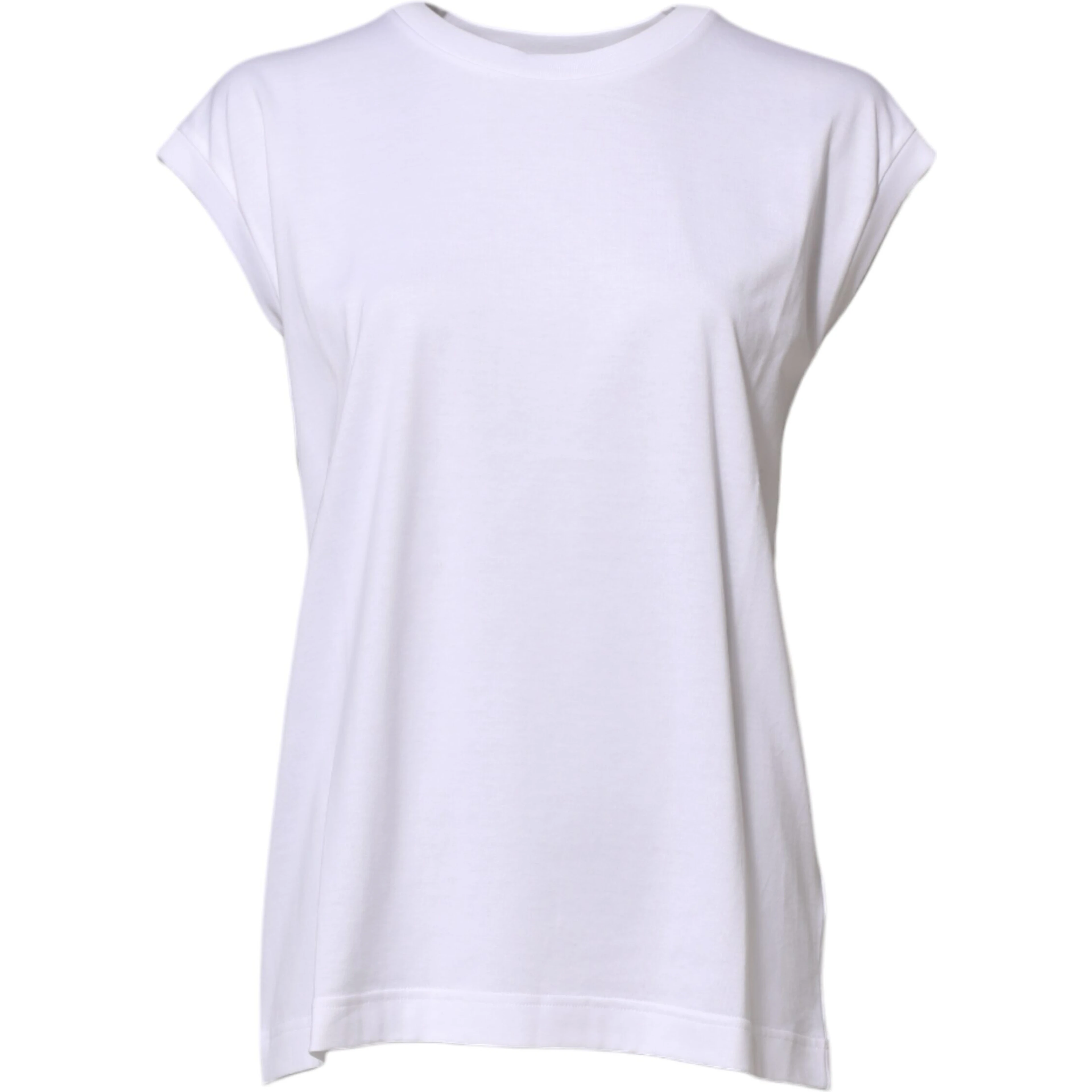 White Cotton Sleeveless Women Tank T-shirt