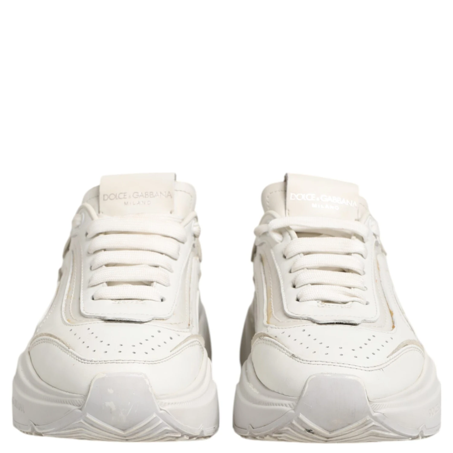 White DAYMASTER Calf Leather Sneakers Shoes