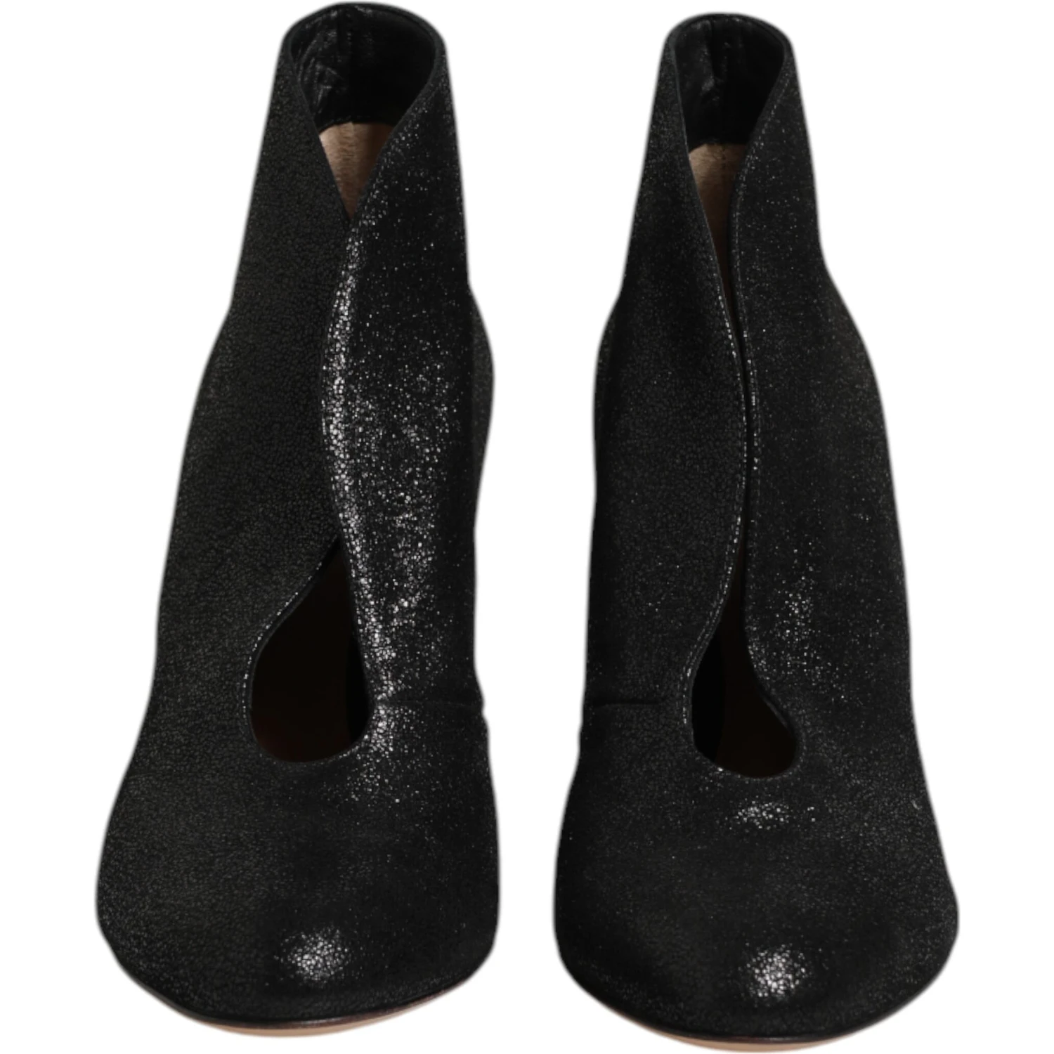 Metallic Black Pump Stiletto Heels Shoes