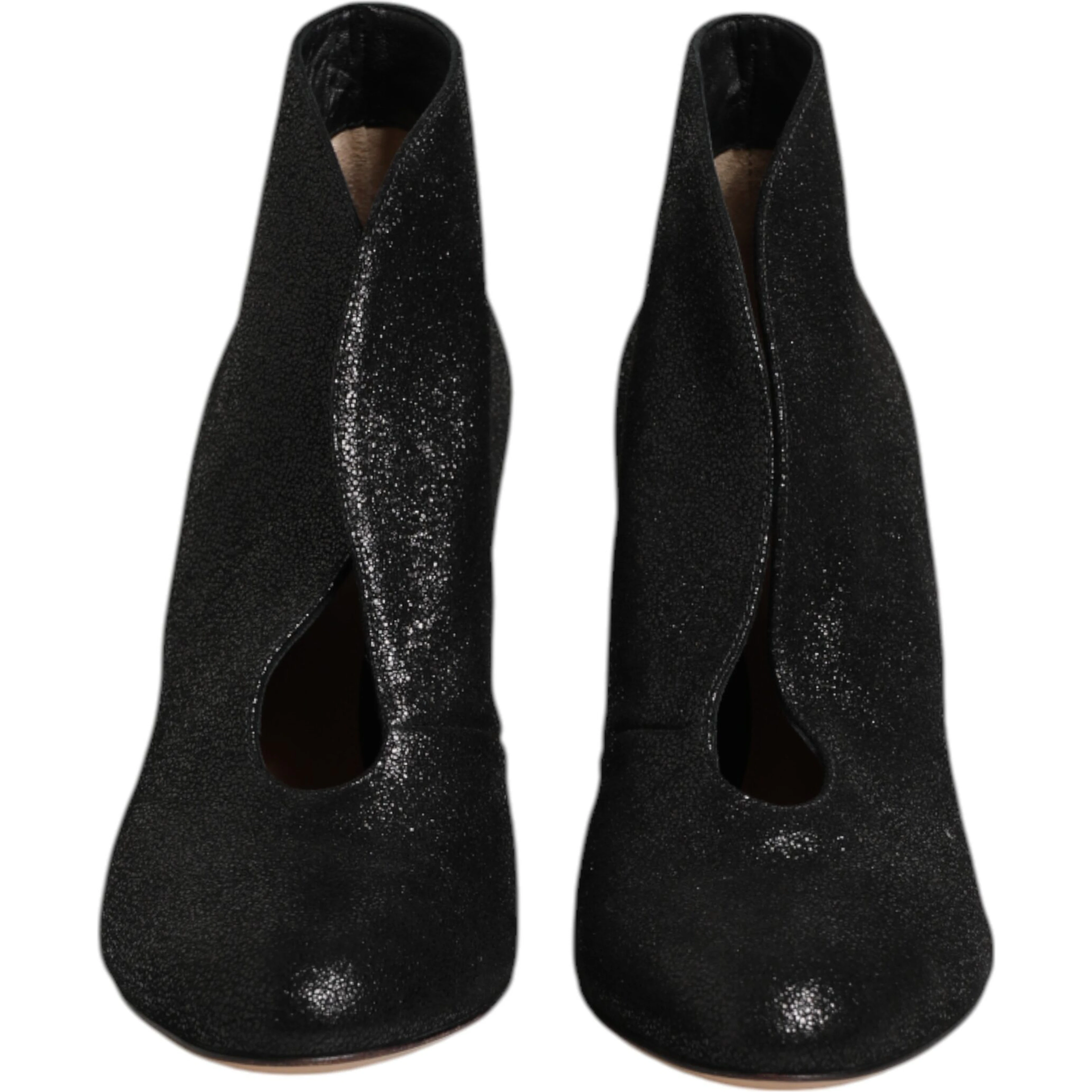 Metallic Black Pump Stiletto Heels Shoes