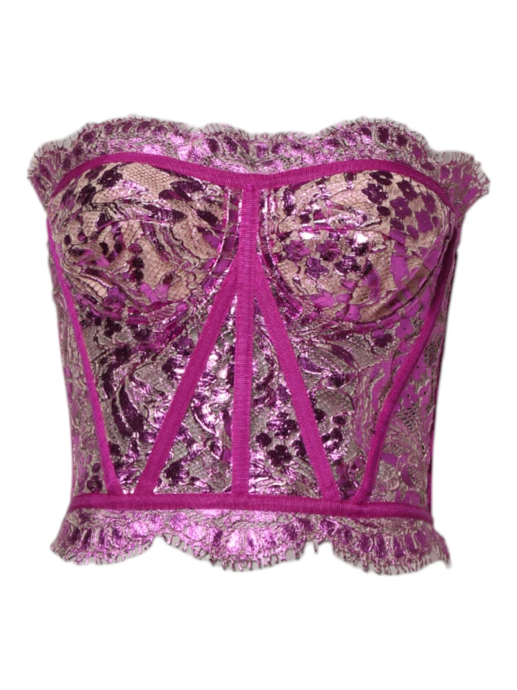 Pink Bustier Sleeveless Corset Blouse Top alternative