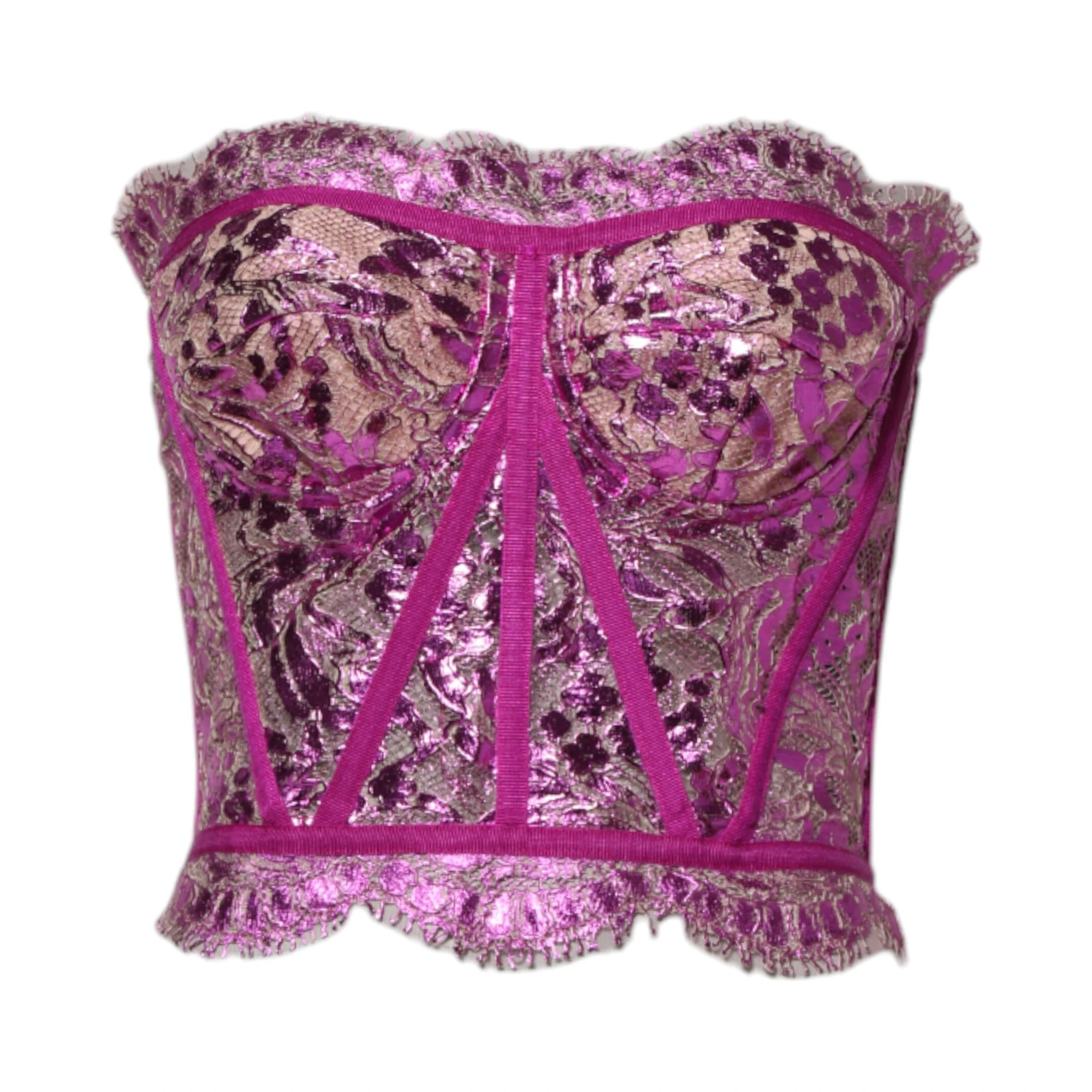 Pink Bustier Sleeveless Corset Blouse Top