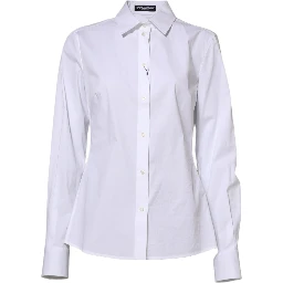 White Cotton Long Sleeves Collared Shirt Top