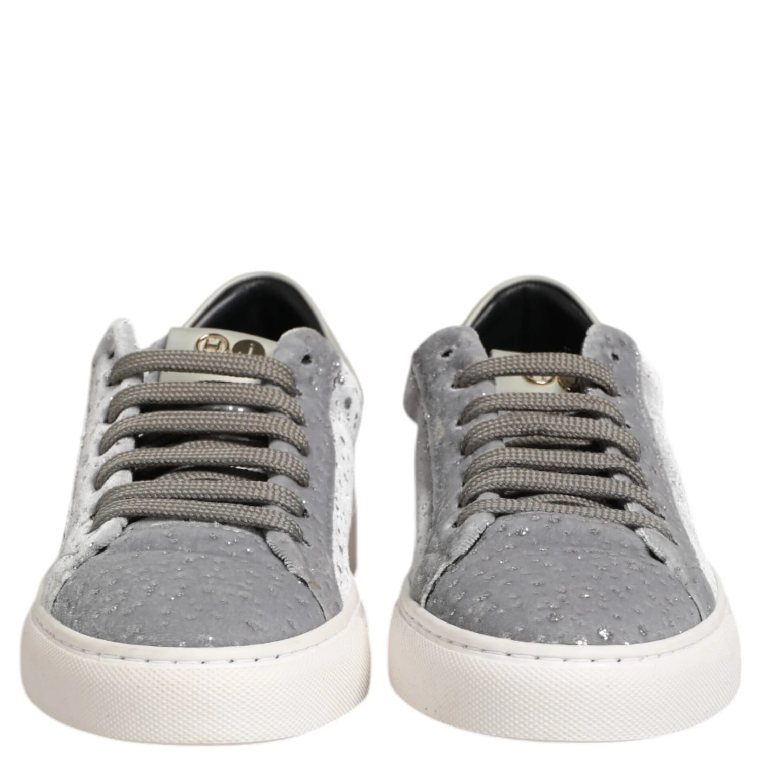 Gray Suede Low Top Lace Up Sneakers Shoes