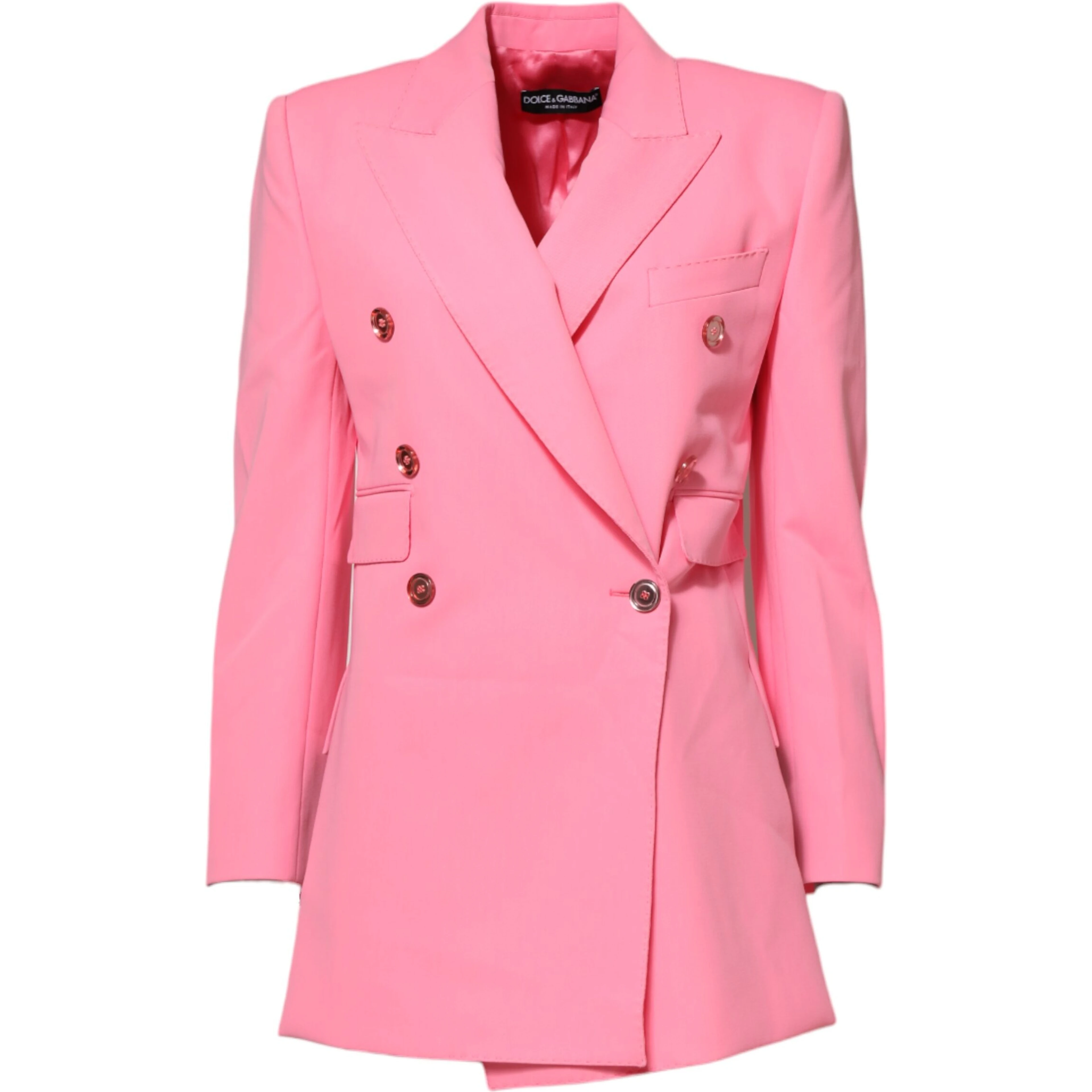 Pink Double Breasted Women Coat Jacket