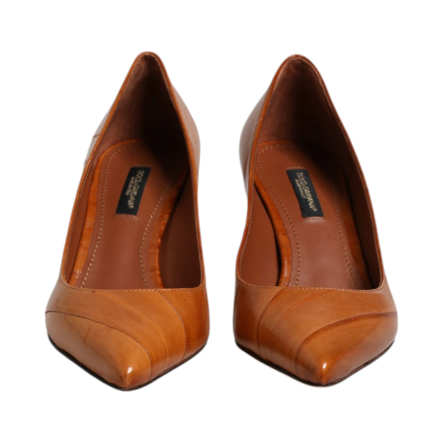 Brown Leather Stiletto Heel Pumps Shoes