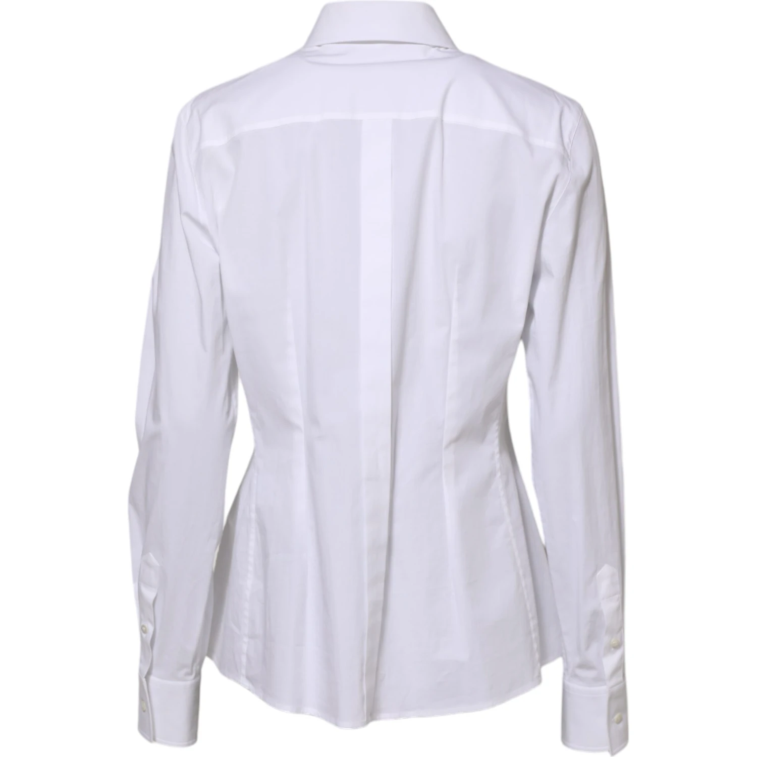 White Cotton Long Sleeves Collared Shirt Top