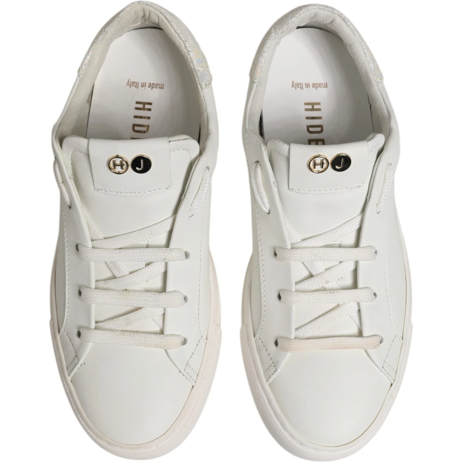 White Leather Low Top Lace Up Sneakers Shoes