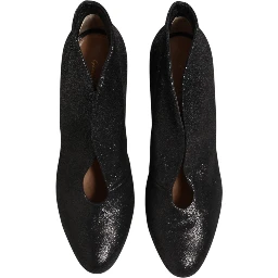 Metallic Black Pump Stiletto Heels Shoes