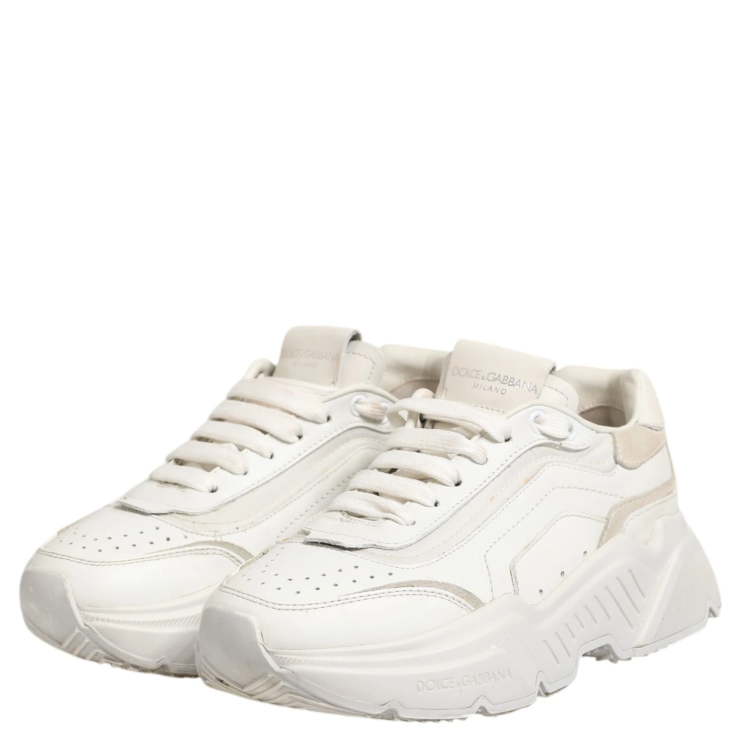 White DAYMASTER Calf Leather Sneakers Shoes