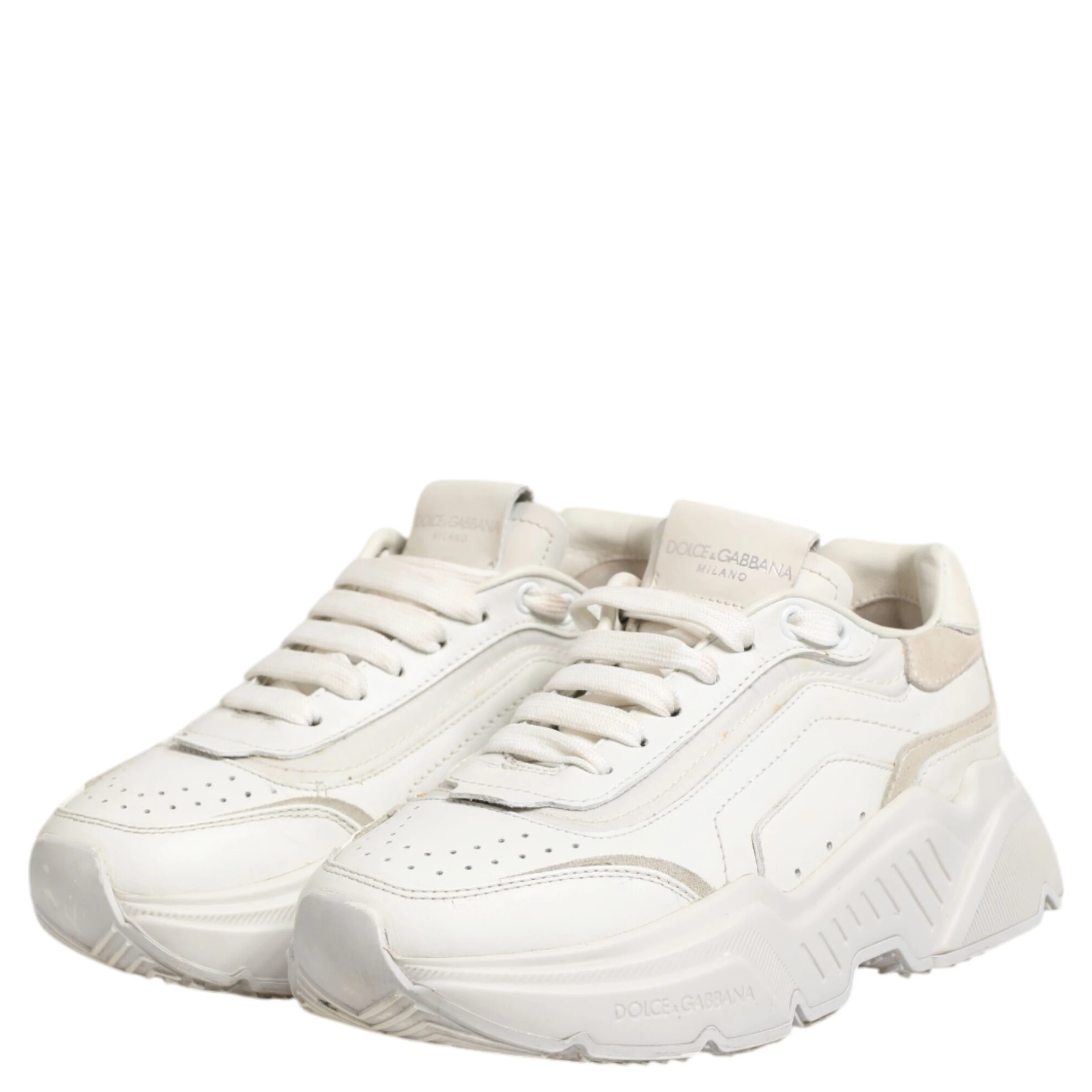 White DAYMASTER Calf Leather Sneakers Shoes