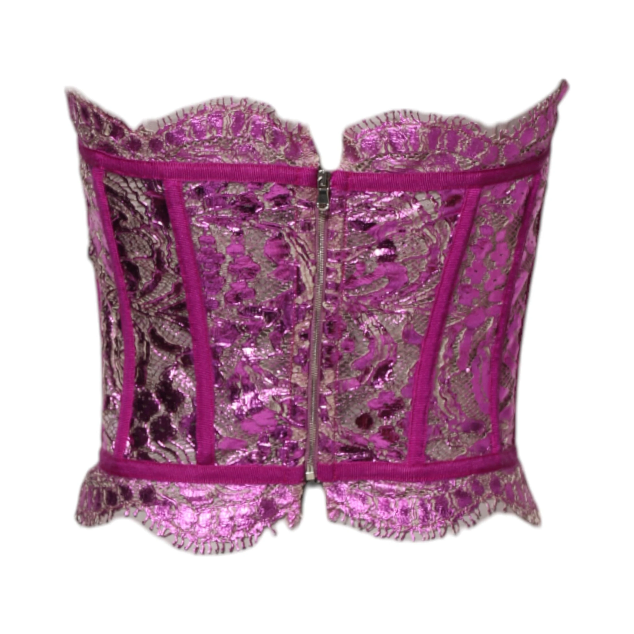 Pink Bustier Sleeveless Corset Blouse Top