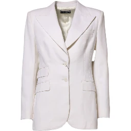 White Wool Single Breasted Women Coat Jacket