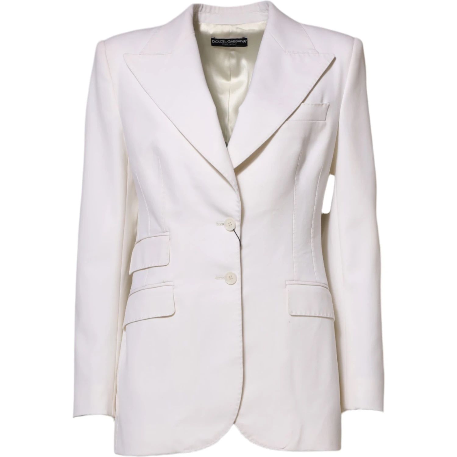 White Wool Single Breasted Women Coat Jacket