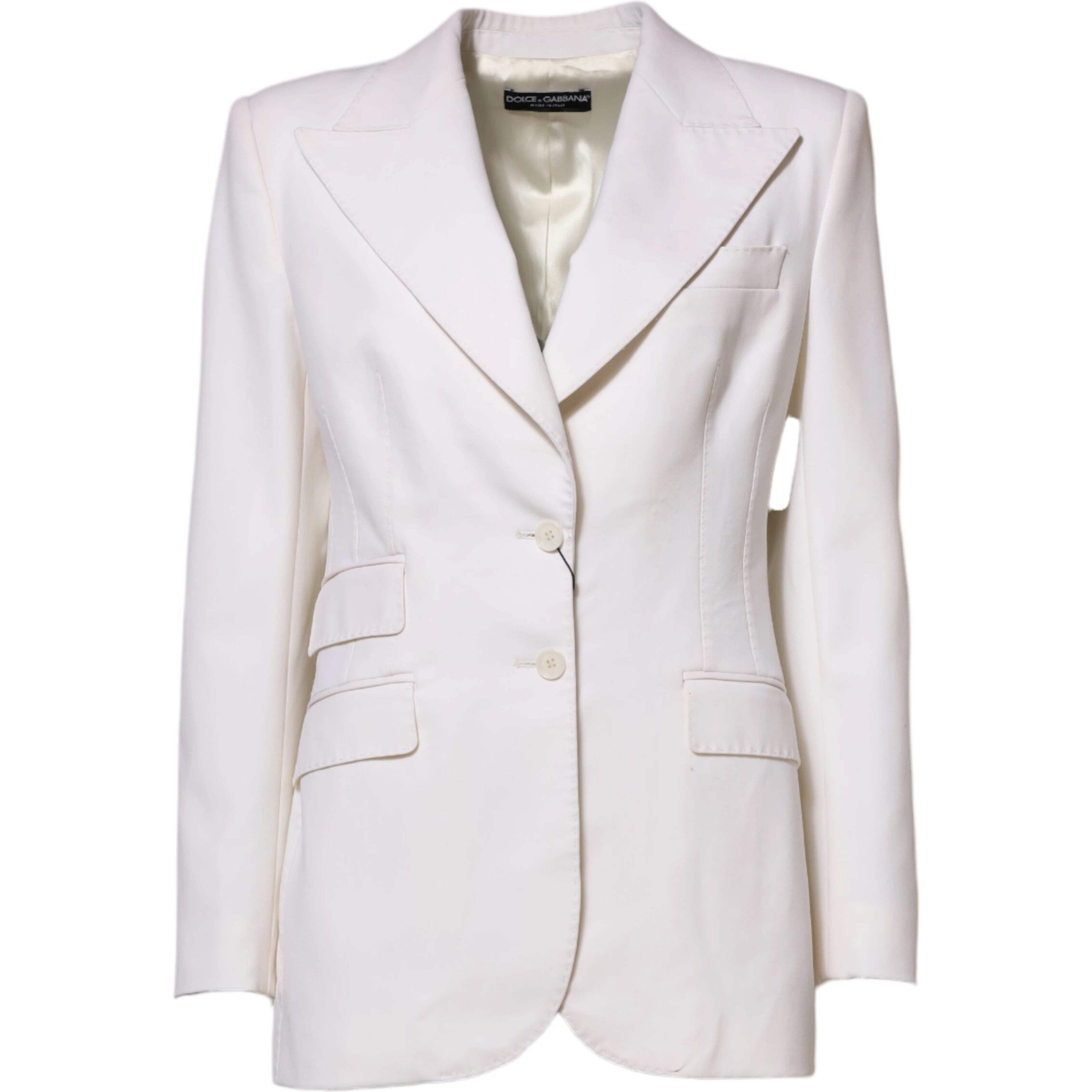 White Wool Single Breasted Women Coat Jacket