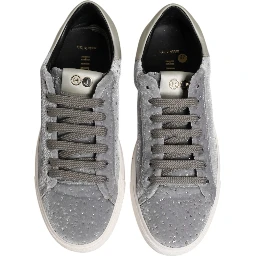 Gray Suede Low Top Lace Up Sneakers Shoes