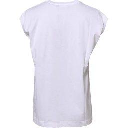 White Cotton Sleeveless Women Tank T-shirt