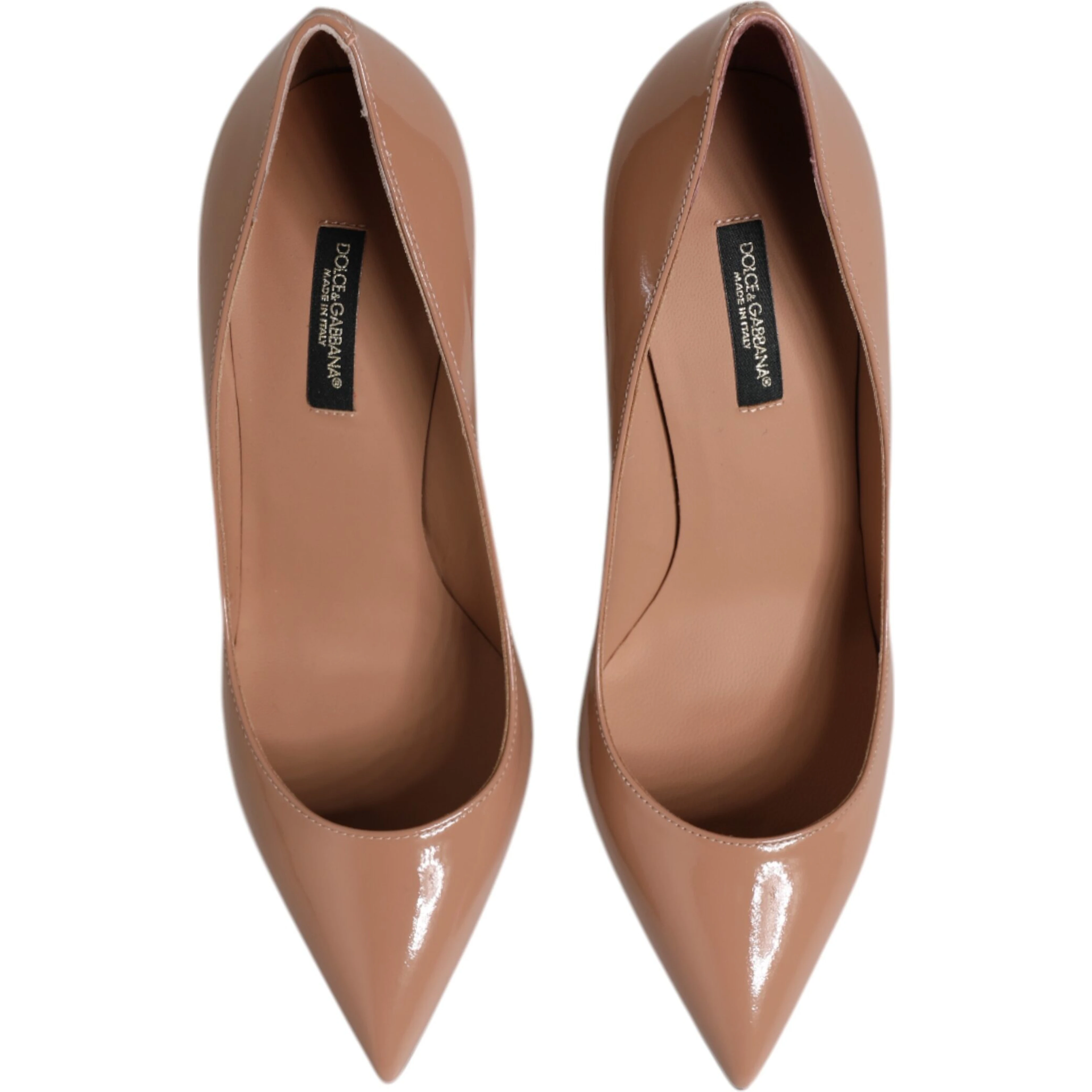 Beige Patent Leather Stiletto Heel Pump Shoes