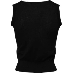Black Cashmere Sleeveless Women Tank T-shirt
