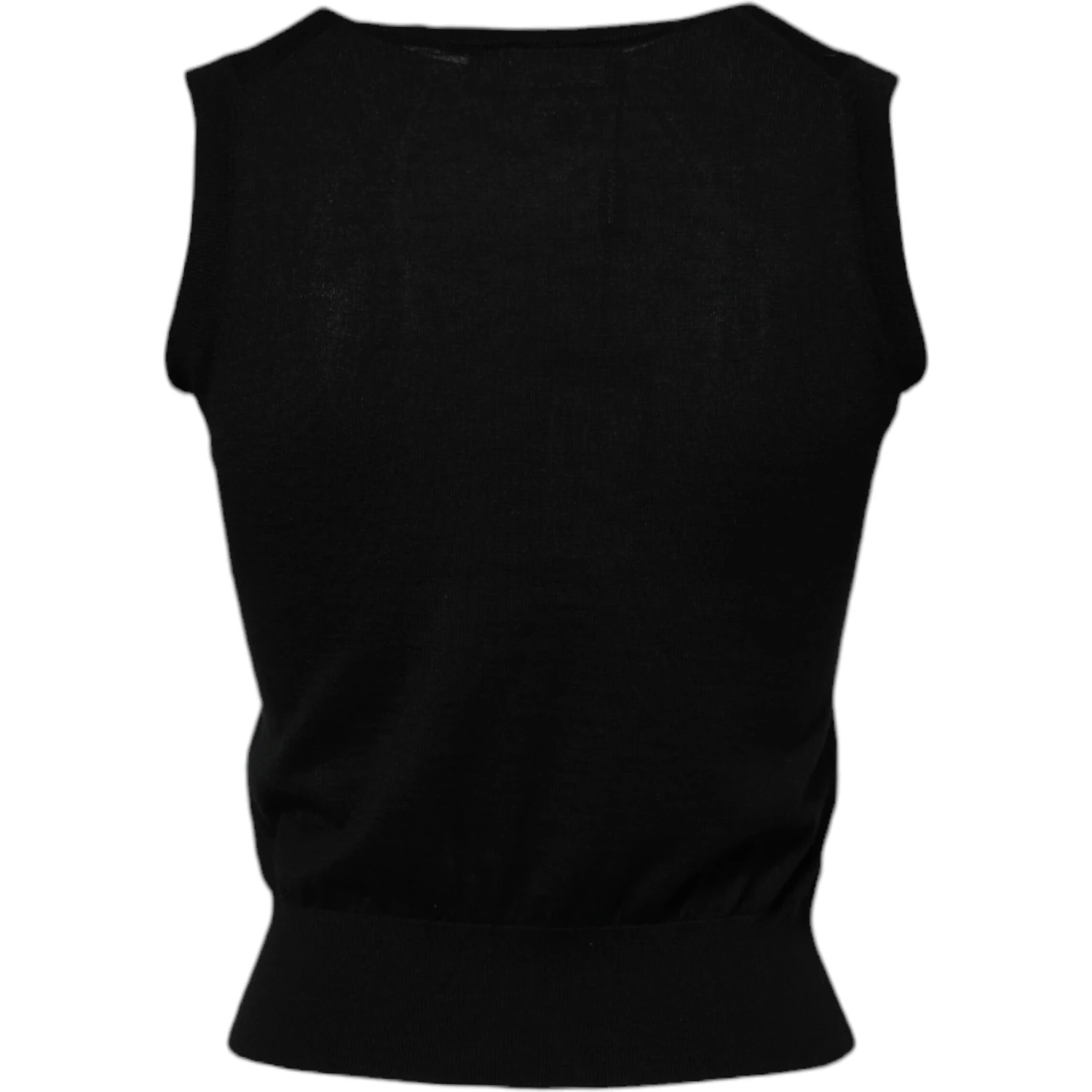 Black Cashmere Sleeveless Women Tank T-shirt