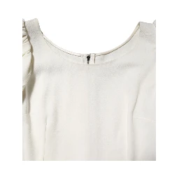 White Round Neck Short Sleeves Blouse Top