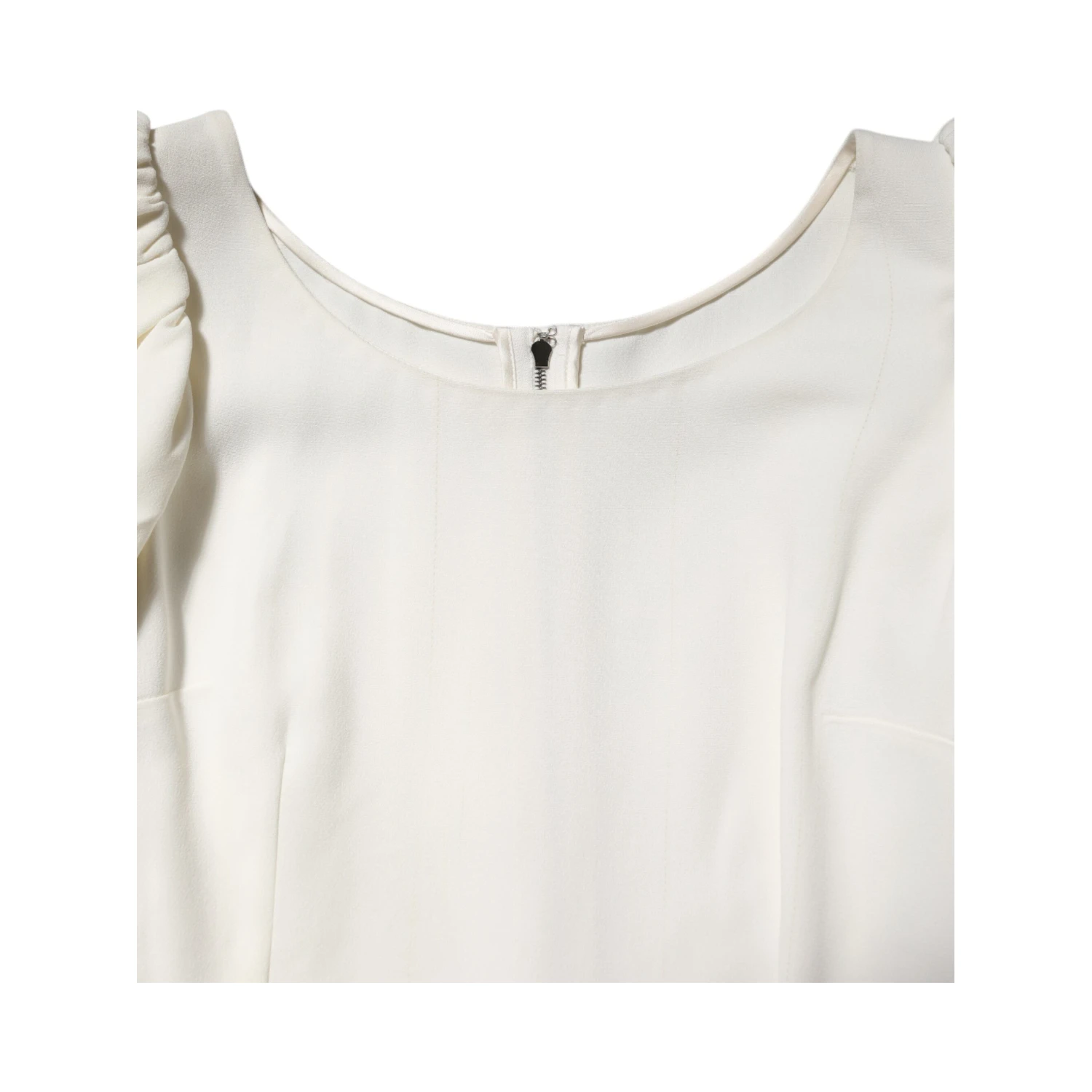 White Round Neck Short Sleeves Blouse Top