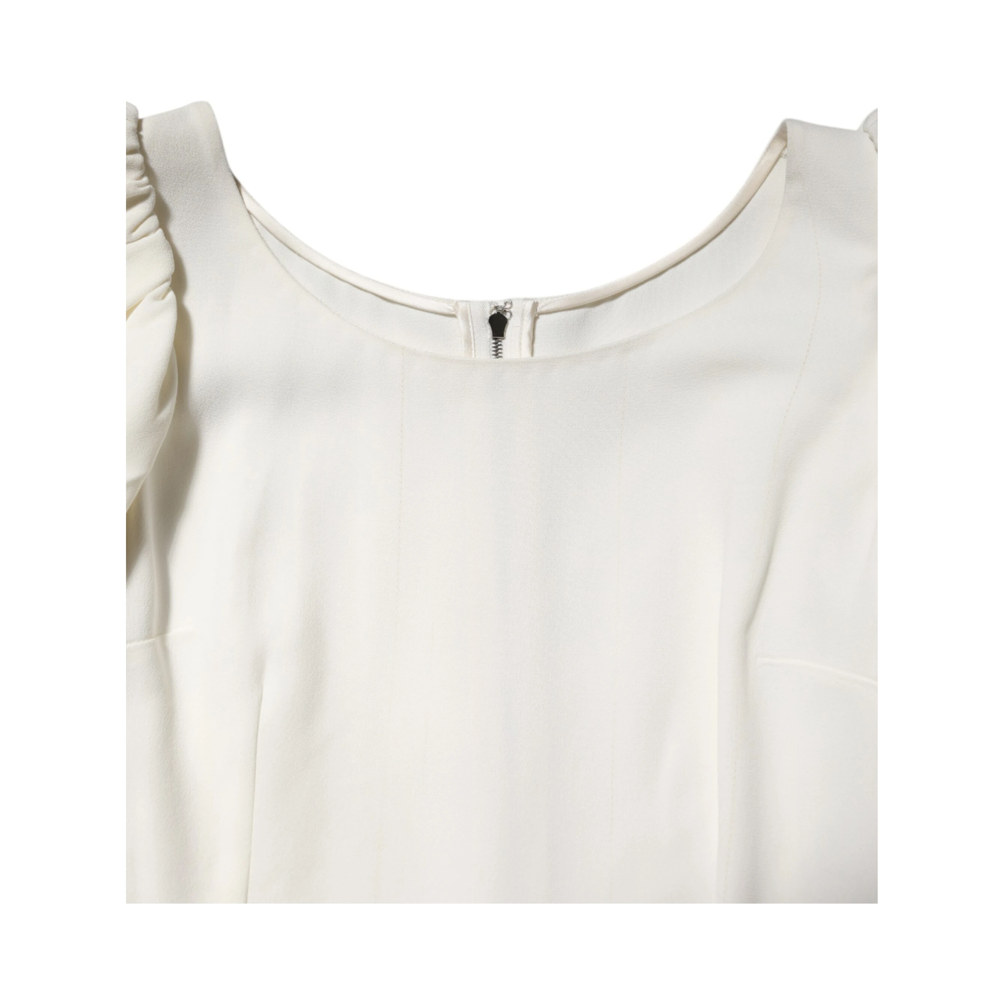 White Round Neck Short Sleeves Blouse Top