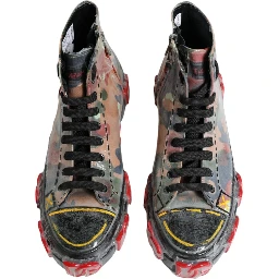 Multicolor Camouflage High Top Sneakers Shoes